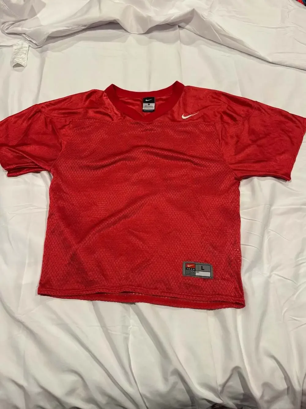 Y2k Nike Team Red Mesh Football Practice Jersey